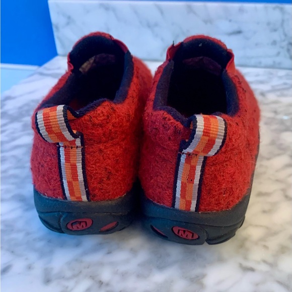 MERRELL Red Jungle Wool Air Cushion Moc Slip On Clogs - Size 6.5 - Picture 4 of 12
